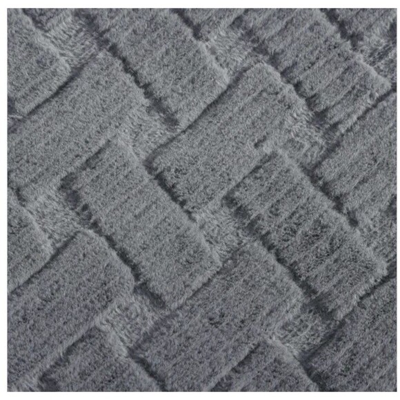 Koolaburra by UGG Crystelle Textured Faux Fur Throw Gray Plush Blanket - Picture 11 of 16